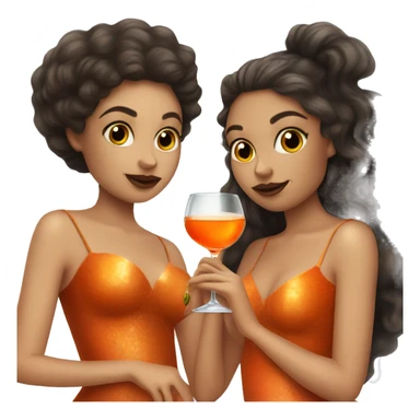 Three beautiful mermaids light skin drinking aperol sticker