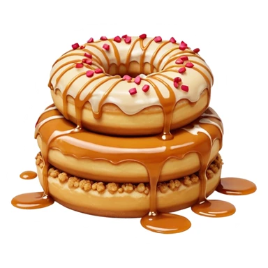 Small doughnuts with a very crumbly biscoff crumble on top and sauce drizzled only  sticker