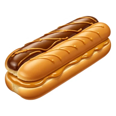  realistic éclair with topping of butterscotch melting  sticker