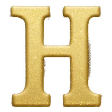 The letter H in gold glitter sticker