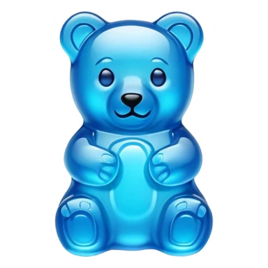 A neon blue gummy bear sticker