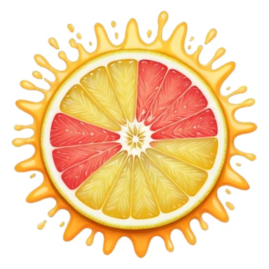 exposion of lemon, orange and grapeffruit sticker