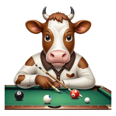 Cow shooting pool billiards  sticker