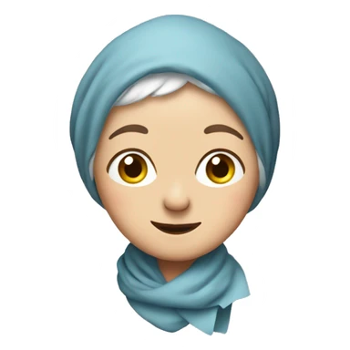 A cute granny with her head wrapped around a hankerchief sticker