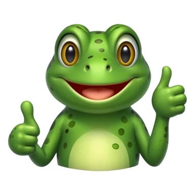 Frog winking with thumbs up sticker