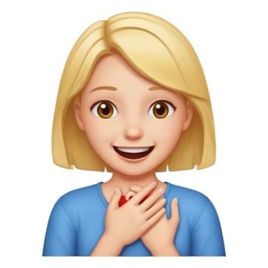 Girl smiling choking herself sticker