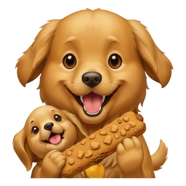 dog biting dog treat sticker