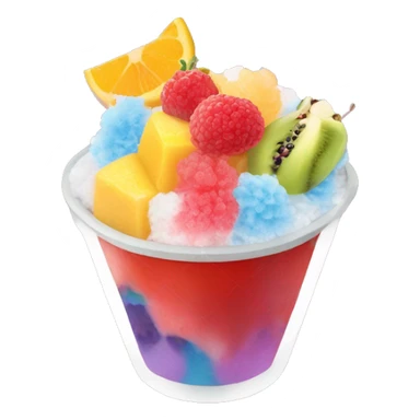 Shaved Ice Fresh Fruit pieces in cup sticker