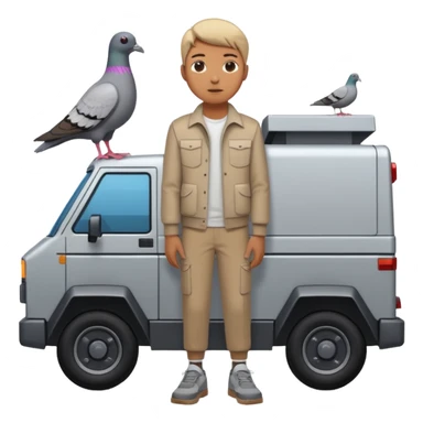 Pigeon + Cybertruck + Shoes = Piccone Macchina sticker