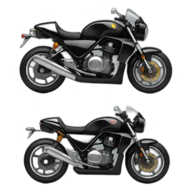 Black 250z motorcycle with helmet sticker