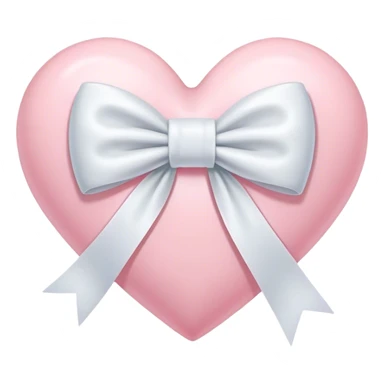 Pastel pink heart with white bow sticker