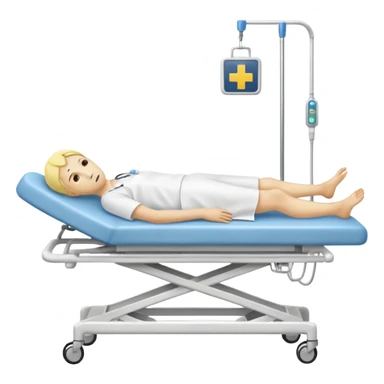 pessoa com a febre levemente amarela deitada em uma maca de hospital sticker