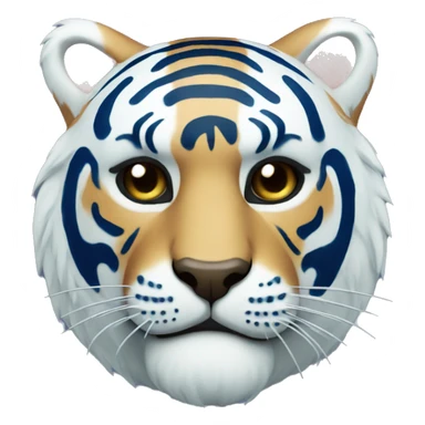 blue tiger Japanese mask sticker