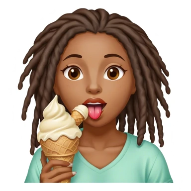 Black woman with locs licking ice cream  sticker
