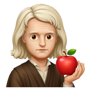 isaac newton with apple' sticker