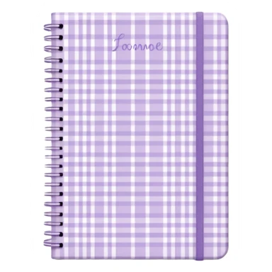 Cute  journal cover, pastel purple gingham pattern
Handwritten feminine typography, soft aesthetic, cozy girl vibe
Clean product mockup, minimal shadows, lifestyle stationery style sticker