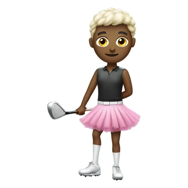 Golfer wearing a tutu sticker