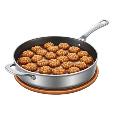 fried minced meat dish object icon, cooked minced meat in a pan, slightly crispy texture, glossy oil shine, 3D cartoon, mobile game icon style, centered, clean background, soft shadow, no text, no watermark
  sticker