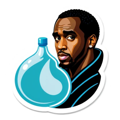 P Diddy with baby oil sticker