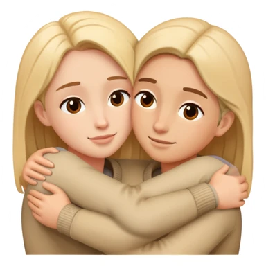 Two people embracing in a warm hug sticker