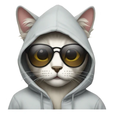 Cat wearing a hoodie and sunglasses  sticker