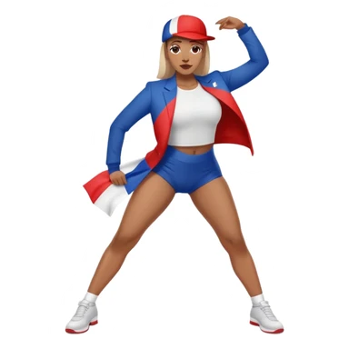 A person twerking with an french flag  sticker