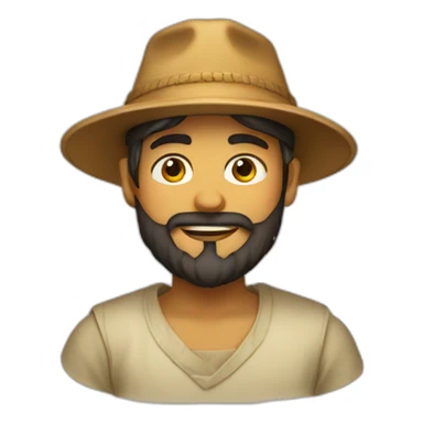 bearded boy wearing a papakha hat sticker