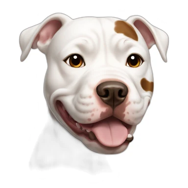 white pitbull dog with big brown spot in the face sticker