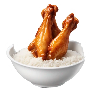 chicken wing in white bowl rice sticker