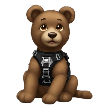 Teddy in black harness sticker