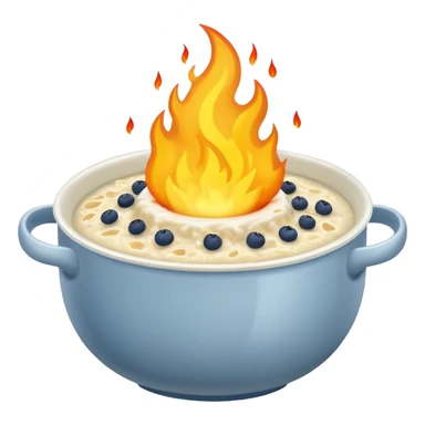 bowl of porridge with fire on top sticker