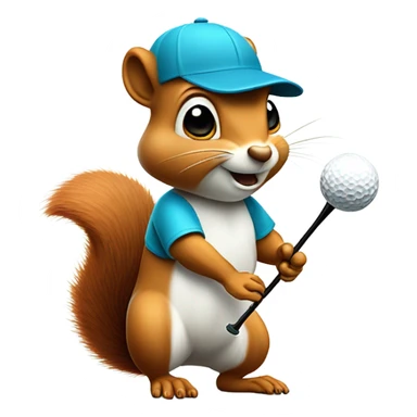 Squirrel golfing  sticker