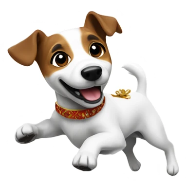 Happy new year Jack Russel dancing sticker
