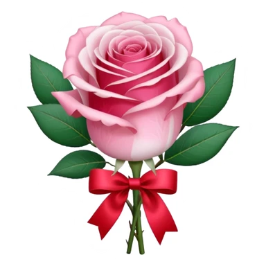One pink rose and one white rose in transparent bouquet with red band  sticker