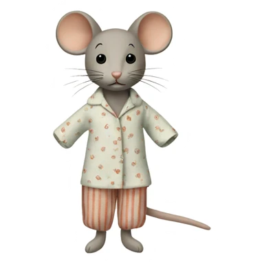maileg fabric mouse in pajamas sticker