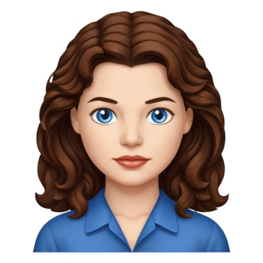 Heather Langenkamp with blue eyes, long brown hair sticker