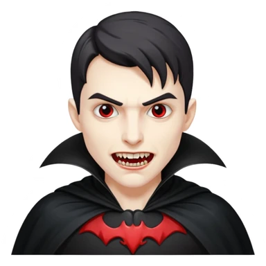 Vampire – Pale figure with fangs and cape sticker