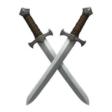 two, broken, minimalist swords sticker