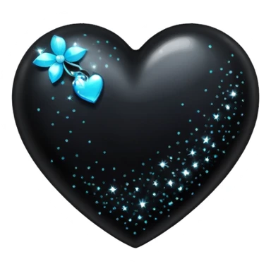 Black heart with sparkles sticker
