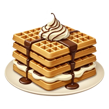 waffles with cream and nutella  sticker