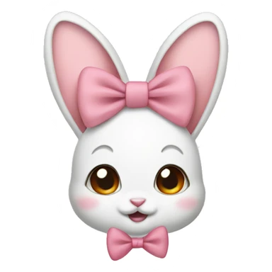 Baby bunny with coquette bow on ear sticker