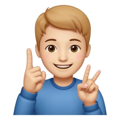 A Smiling Face with Smiling Eyes emoji with a hand korean finger heart emoji that has the middle finger sticking out sticker