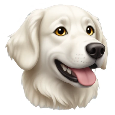 White Golden retriver + husky dog sticker