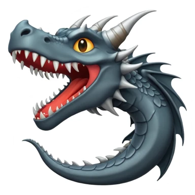 iOS style emoji, minimal dragon fang, dark fantasy object sticker