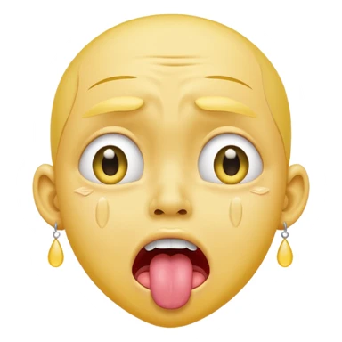 ugly pleading with eyes yellow emoti ib🥺👀 emoji with tongue out sticker