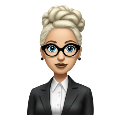 Lady gaga blue eyes black glasses realistic updo  sticker