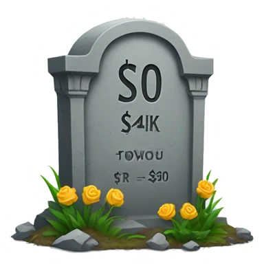 Gravestone with $30k on it sticker