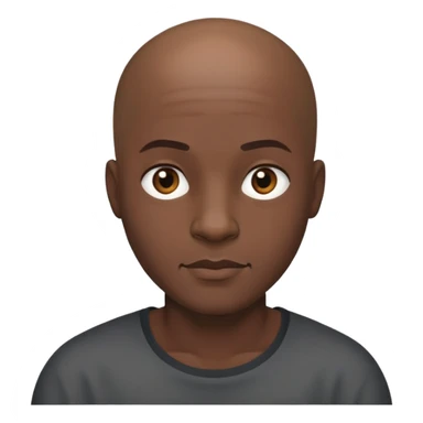 realistic portrait of bald black male sticker