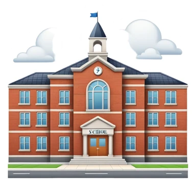 School building with a name plaque sticker