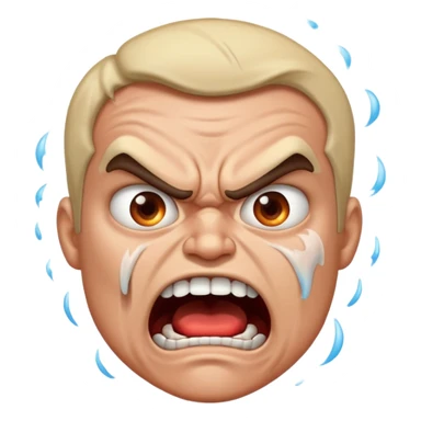 very angry and mad enraged fuming foaming at the mouth emoji really mad and sweating lots of detail sticker